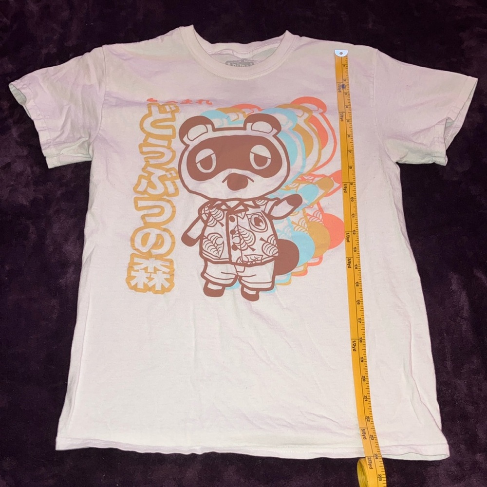 Cream Short Sleeve Tee with Cartoon Design